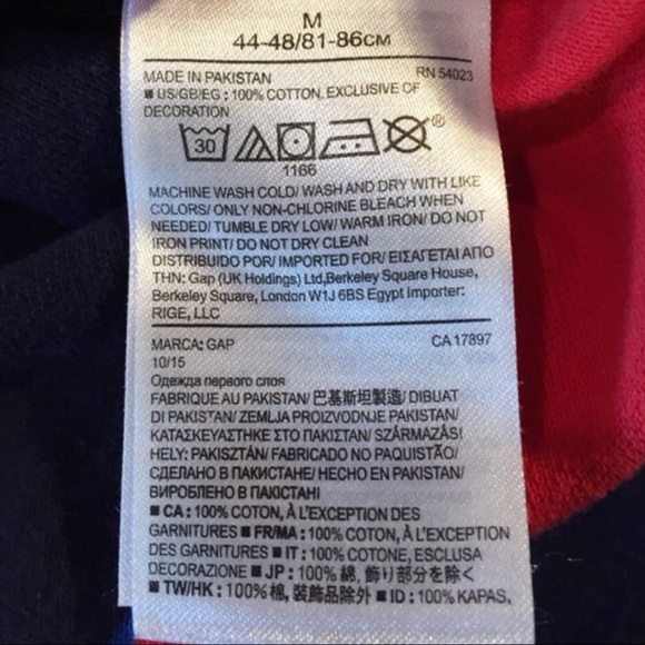 GAP Red Multi Stripe Rugby Polo Shirt - Picture 4 of 6